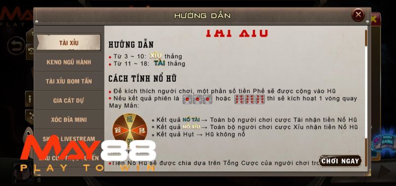 Hướng dẫn quy tắc tham gia chơi cược tài xỉu