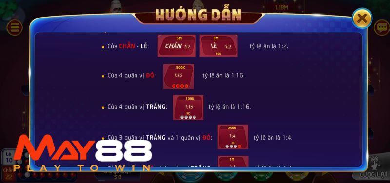 Những thuật ngữ quan trọng trong game xóc đĩa May88